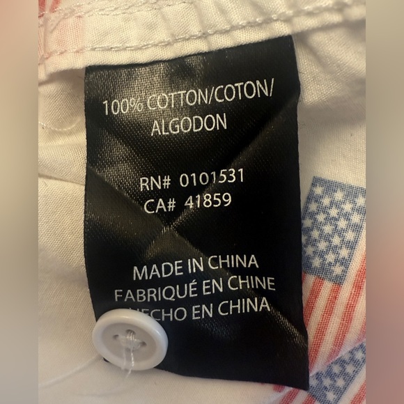 Mad Engine Men Button Up Shirt Medium White American Flag All Over Print USA - Picture 7 of 11